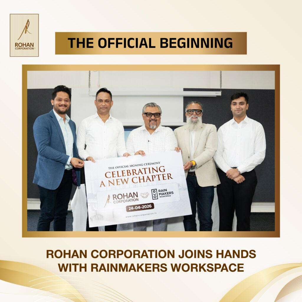 Official signing ceremony of Rohan Corporation Mangalore and Rainmakers Workspace partnership at Rohan City, Mangaluru