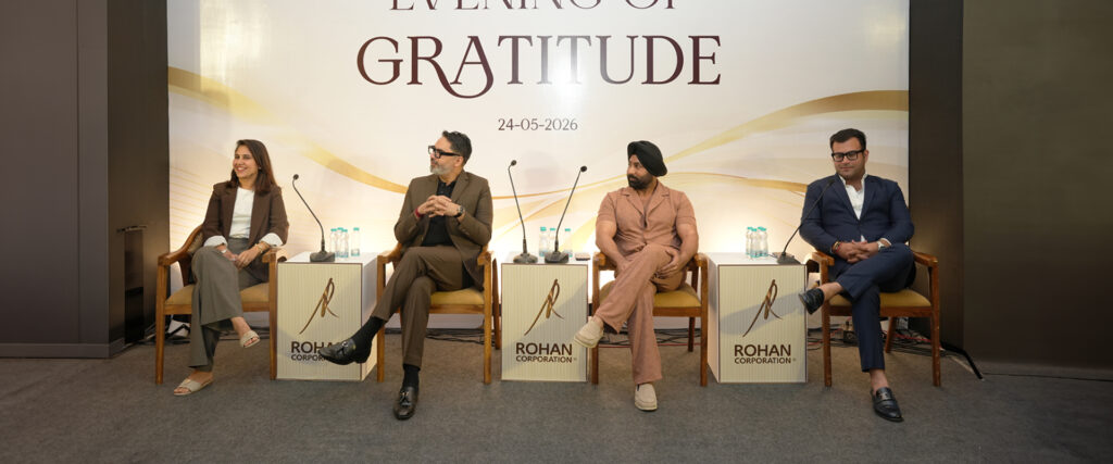 Real estate experts at the Evening of Gratitude 2026 panel discussion hosted by Rohan Corporation in Mangaluru, discussing India's coastal real estate landscape